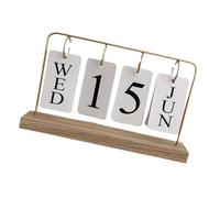 Space Saving Wooden Flipped Calendar Permanent Date Display Desk Decors Schedule Planner for Workspaces Essential Wooden Flipped Date Organizers