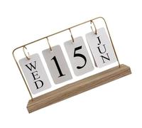 Space Saving Wooden Flipped Calendar Permanent Date Display Desk Decors Schedule Planner for Workspaces Essential Desk Home Decoration Desktop Schedule Planner