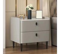 Space-Saving Wooden Nightstand with Metal Legs 2 Drawer Bedside Table for Bedroom & Living Room Easy Assembly Champagne Gold Finish Stylish Modern Design
