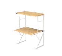 Space Saving Worktop Organiser Stand Shelf for Printer, Kitchen Storage Countertop Rack Stand for Microwave Oven, Air Fryer, Over Microwave Shelf Unit, Home Office Organisation (Pine, 3 Tiers)