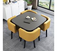 Space-Saving Yellow Coffee Table Set for Business Meetings Small Conference Room & Office Stylish Negotiation Table with Chairs Perfect for Sales & Collaboration