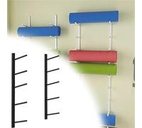Space Saving Yoga Mat Wall Mount Stand 2 Piece Metal Shelf Rack for Wellness Centers Spas Schools Training Rooms and Offices 5 Layers 35in/89cm