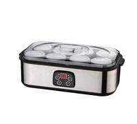Space-Saving Yogurt Maker with Clear Lid, 8 Cups | Stainless Steel Exterior, Fermentation Machine, Simple Front Controls, Appliance, for Kitchen, Families