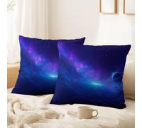 Space, Sci-Fi, Neon Cushion Covers Set of 2 Pack 40 x 40 CM - No Pillow Insert Decorative Covers Planet for Sofa Bed Couch Outdoor Home Decorations