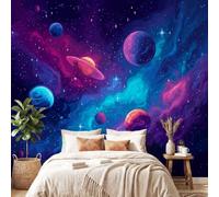 Space Science Fiction Fantasy Wallpaper Non-Woven, Nebula Swirls Wall Mural 400 x 280 cm(W x H),Wallpaper for Bedroom Living Room, Home Decor, Photo Wall Paper, Hallway