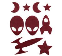 Space - Self-Adhesive Down Jacket Repair Patches | Waterproof, Tear-Resistant, Pre-Cut Nylon Patches for Quick Repairs | 9-Piece Set for Down Coats, Sleeping Bags, Tents, & Outdoor Gear - Burgundy