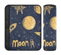 Space Ship Handdrawn 2 pcs seat Belt Padding Shoulder Strap, Protects Your Neck and Shoulders, carseat Belt Covers for Van Truck Truck 10x7.7 in accesorios para carro