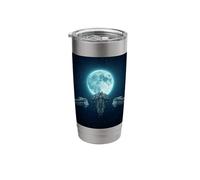 Space Ships Under The Terrestrial Moon Funny Meme Stainless Steel Insulated Tumbler