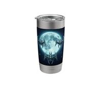 Space Ships Under The Terrestrial Moon Funny Meme Stainless Steel Insulated Tumbler