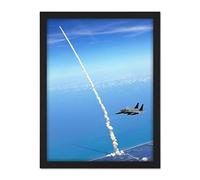 Space Shuttle Atlantis Launch Strike Eagle Patrol Photo Artwork Framed Wall Art Print 18X24 Inch