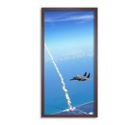 Space Shuttle Atlantis Launch Strike Eagle Patrol Photo Framed Wall Art Print Long 25X12 Inch