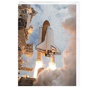 Space Shuttle Atlantis Takes Off. Blank Greeting Card.
