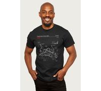 Space Shuttle Blueprint T-Shirt NASA Black L