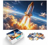 Space Shuttle Launch Clouds Jigsaw Puzzle for Adults, Wooden, 1000 Pieces | Adult Jigsaw Puzzle - colour and shape clues for organised assembly alone or together.
