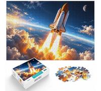 Space Shuttle Launch Clouds Wooden Jigsaw Puzzle 500 Pieces for Adults | Puzzle for Adults - adult home pastime alone or together.