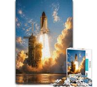 Space Shuttle Launch Pad Adult Wooden Jigsaw Puzzle | For puzzle fans: Jigsaw Puzzle: puzzle activity for family time, solo or shared puzzle time.