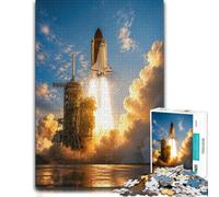 Space Shuttle Launch Pad Themed Wooden Jigsaw Puzzle 300 Pieces for Adults | Jigsaw Puzzle Gift - defined colour areas for easier piece sorting over several sessions.