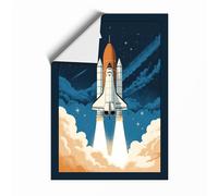 Space Shuttle Launch Retro Unframed Wall Art Print A3 (42×29.7cm), Wall Decor for Living Room, Bedroom, Office & Home, Art Gift