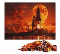 Space Shuttle Launch Silhouette Jigsaw Puzzle for Adults, 1000 Pieces | Christmas gift for puzzle lovers: indoor weekend activity on quiet evenings.