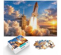 Space Shuttle Launch Sunset Adult Wooden Puzzle | Puzzle for Adults: border-first or section-first building options alone or together.