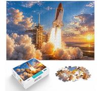Space Shuttle Launch Sunset Wooden Puzzle 500 Pieces, Adult Jigsaw | A hands-on home pastime - steady puzzle progress in spare time.