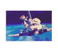 Space Shuttle - Retro Astronaut Spaceflight Canvas Poster Wall Art Decor Print Picture Paintings for Living Room Bedroom Decoration 20" L X 30" W