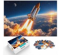 Space Shuttle Rocket Launch Adult Wooden Jigsaw Puzzle 1000 Pieces | For puzzle fans: Jigsaw Puzzle for Adults - home hobby for puzzle fans over several sessions.