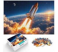 Space Shuttle Rocket Launch Artistic Wooden Puzzle for Adults, 500 Pieces | During puzzle time: Adult Puzzle - tabletop puzzling for hands-on indoor leisure on quiet evenings.