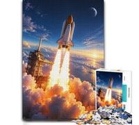 Space Shuttle Rocket Launch Wooden Picture Puzzle for Adults, 1000 Pieces | Adult Puzzle: family tabletop activity over several sessions.