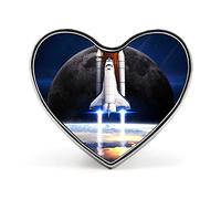 Space Shuttle Taking Off on a Mission Galaxy Space Nebula Heart Brooch Pin, Unisex Smooth Surface Lapel Tie Pin, Lightweight Badge Jewelry Crafts Decor for Costume Accessory Men Women