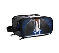 Space Shuttle Taking Off on a Mission Galaxy Space Nebula Women's Portable Makeup Bag with Handle, Cosmetic Bag, Travel Cosmetic Bag Durable Toiletry Storage Organizer 11 x 7 x 5.7 inch