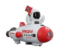 SPACE SHUTTLE TOY Astronaut Electric Blast Off Light Up Spaceship Toy with 360 Degree Rotation Up Down Function Music Effect for Kids Playtime (Red)