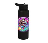 Space Sloth Floats on a Rocket Through a Star Galaxy Stainless Steel Insulated Water Bottle