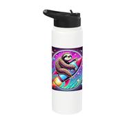 Space Sloth Floats on a Rocket Through a Star Galaxy Stainless Steel Insulated Water Bottle