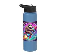 Space Sloth Floats on a Rocket Through a Star Galaxy Stainless Steel Insulated Water Bottle