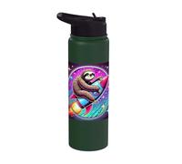 Space Sloth Floats on a Rocket Through a Star Galaxy Stainless Steel Insulated Water Bottle