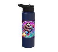 Space Sloth Floats on a Rocket Through a Star Galaxy Stainless Steel Insulated Water Bottle