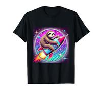 Space Sloth Floats on a Rocket Through a Star Galaxy Value Graphic T-Shirt