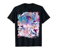 Space Sloth Riding Unicorn, Galaxy Sloths Eating Pizza T-Shirt