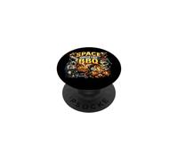 Space Smells Like BBQ Funny Astronaut T-Shirt PopSockets Adhesive PopGrip