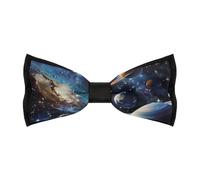 Space Solar System And Planets Men's Bow Tie Adjustable Pre-Tied Bow Double Fold Business Bowties for Wedding Party