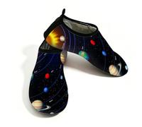 Space Solar System Planet Water Shoes for Women Men, Quick-Dry Swim Shoes Lightweight Barefoot Aqua Socks for Beach Surfing Sports Pool Yoga Driving Running, L