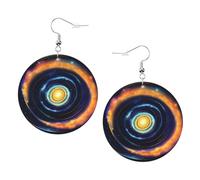 Space Spiral Cosmic Energy Leather Round Earrings Color Valentine'S Day Festival Activities Fashion Women'S