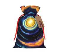 Space Spiral Cosmic Energy Linen Drawstring Gift Bag Xmas Party Candy Bag Reusable Storage Pouches