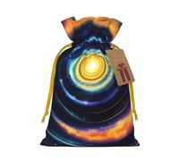 Space Spiral Cosmic Energy Linen Drawstring Gift Bag Xmas Party Candy Bag Reusable Storage Pouches