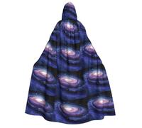 Space Spiral Cosmic Energy Print Halloween Role Playing Costume,Medieval Retro Wizard Robe, Adult Hooded Knight Cape For Men And Women