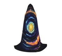 Space Spiral Cosmic Energy Print Hooded Cape For Teenagers Unisex Cosplay And Themed Parties Halloween Costume
