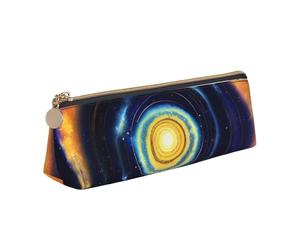 Space Spiral Cosmic Energy Print Leather Pencil Case Zipper Pencil Multifunctional Stationery Bags