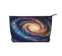 Space Spiral Cosmic Energy Print Makeup Bag, Corduroy Cosmetic Bag Toiletry Bag, Multifunctional Travel Cosmetic Bag with Metal Zipper for Women Girls Gift