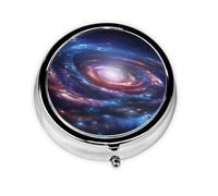 Space Spiral Cosmic Energy Print Pill Box for Pocket Round Pill Box 3 Compartment Decorative Portable Travel Pill Holder Tablet Vitamin Organizer Mini Pill Case(2pcs)